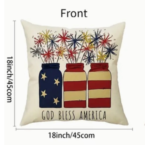 NEW ANIMAL PRINT AMERICAN FLAG HEART AMERICANA 4TH OF JULY LINEN PILLOW COVER - Picture 4 of 5